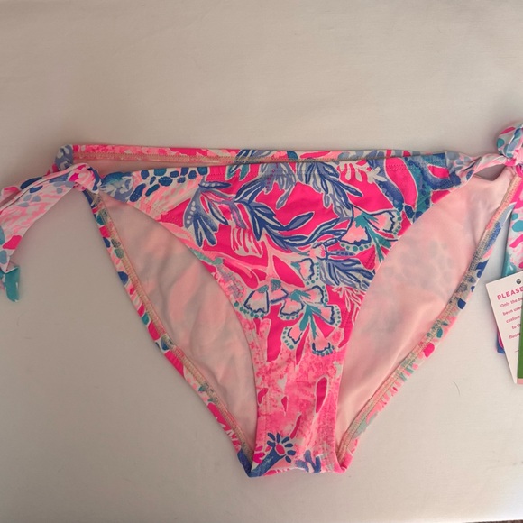 Lilly Pulitzer Light Pascha Guava Pink Aquadesiac Floral Pink Bikini Bottom - Picture 2 of 8